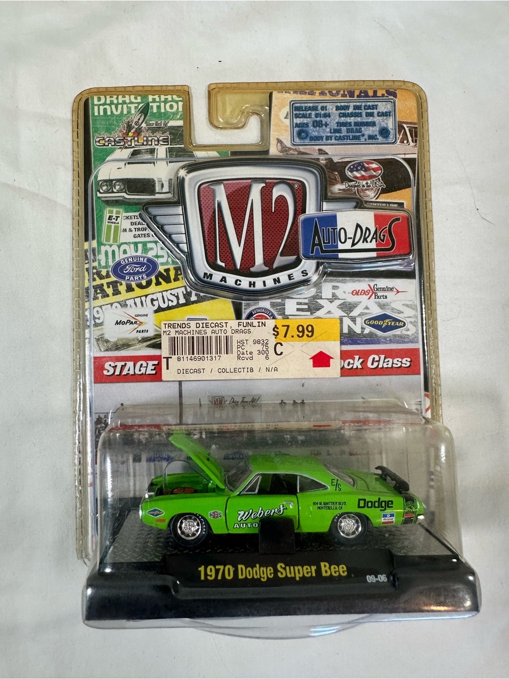 M2 Machines Auto-Drags 1970 Dodge Super Bee Die Cast Collectible